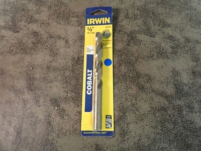NEW Irwin 3016132 Cobalt SS RH 1/2'' Jobber Length Drill Bit (BN12)