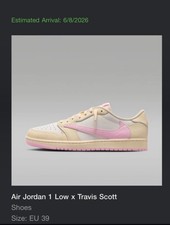 Air jordan 1 low x Travis scott muslin and sh...
