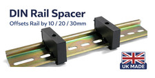 35mm DIN Rail Offset Spacer ABS Bracket 10mm 20mm 30mm Panel Mount UK Made