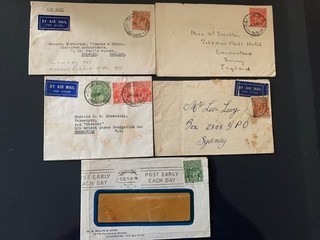 5 Covers with KGV stamps. Condition varies. See description