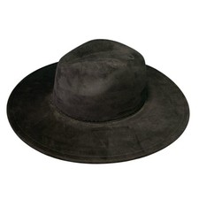 Fedora Wide Brim Felt Black Western Hat Women's Fits Most