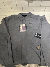 Wrangler ATG Hiking, Fishing, Camping Shirt XL Gray 2 Way Stretch NWT