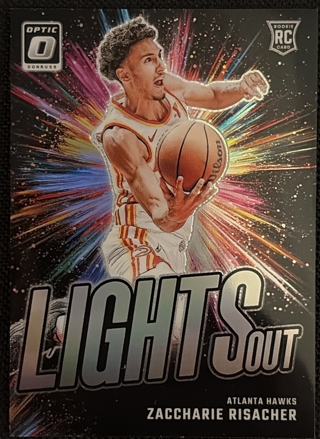2024-25 Donruss Optic Zaccharie Risacher Lights Out Holo / Silver Prizm Rookie