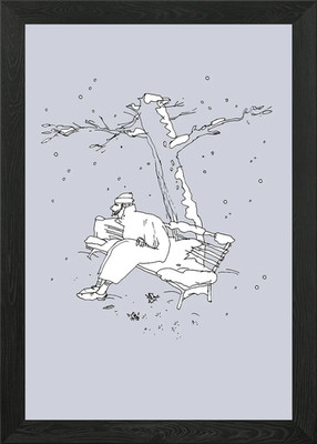First snow Framed Wall Art Poster Canvas Print Picture