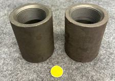 UNBRANDED FORGED CARBON STEEL PIPE COUPLING PIPE SIZE 1-1/2" A/SA105 LOT OF 2
