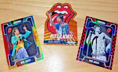 2025 The ROLLING STONES Panini 3 Mick Jagger Cards Lot: #/49 + #/179 + #/199
