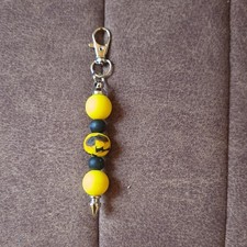Keychain Yellow Black sunflower design
