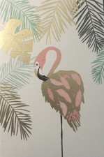 Meraki- Blank- Flamingo With Palms- Foil- UK