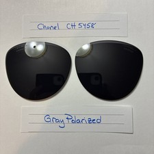 Chanel 5458 Original Sunglass Replacement Lenses Black/Grey Polarized NEW 