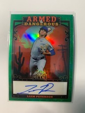 2026 Leaf Metal Baseball Liam Peterson Armed & Dangerous Green Auto /3