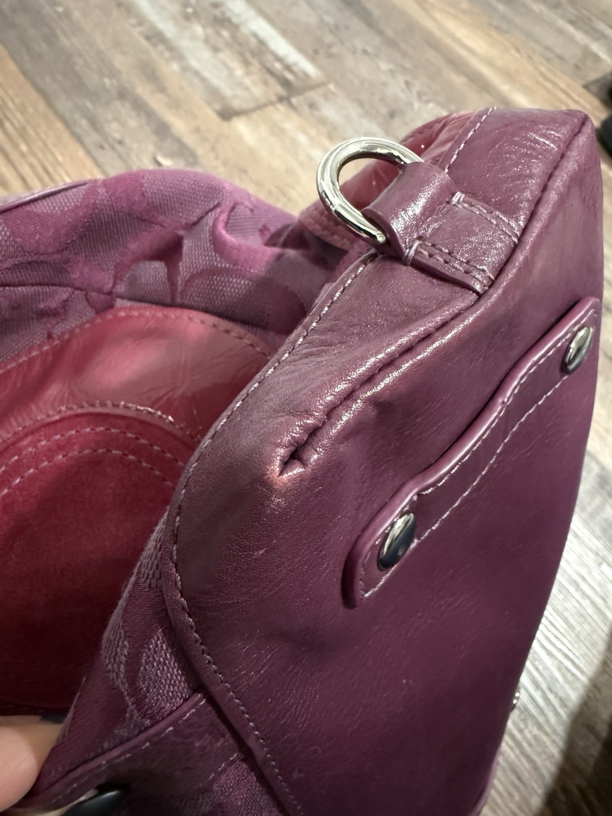 Coach Patchwork Multicolor Purple Shoulder Bag Lo… - image 7