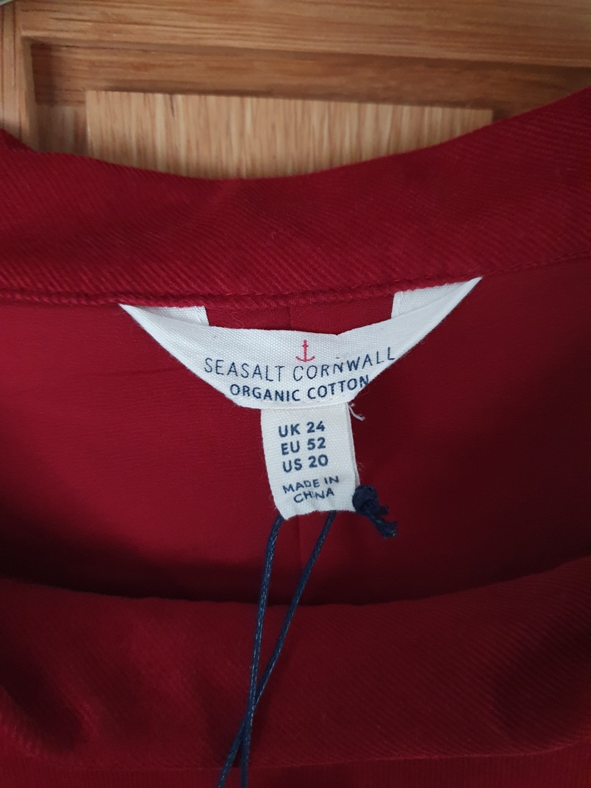 NWT Seasalt SAIL BY THE STARS TUNIC UK 24 Corduroy 3/4 Sleeve Jam/Red RRP £65.95 image 2