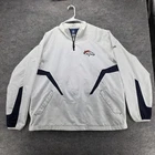 Denver Broncos Jacket Mens L White NFL Football Onfield Pullover Reebok