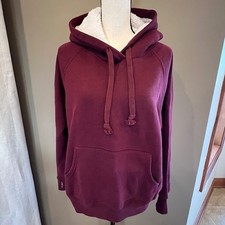 Old Navy Burgundy Sherpa Hoodie Sweatshirt, Size Large