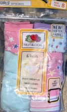 NWT Fruit Of The Loom Girls sz 8 Variety 6 pack Cotton Brief Underwear Tag Free
