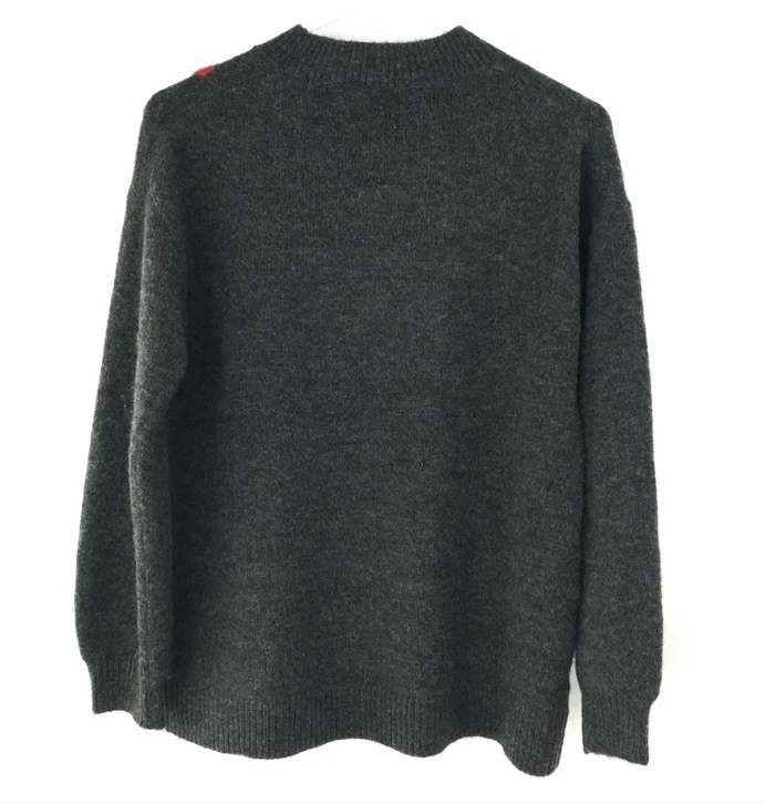 Женский свитер Loft темно-серый красный бант шерстяная смесь размер средний миниатюрный - Изображение 2 из 4