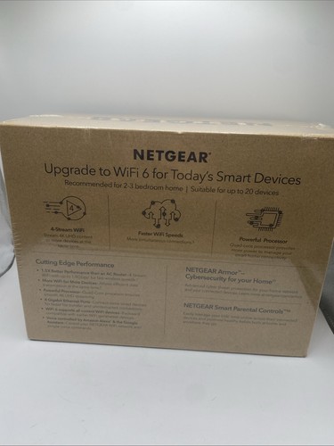 NETGEAR 4-Stream AX1800 WiFi 6 Router Model R6700AX New Sealed - Photo 3/5