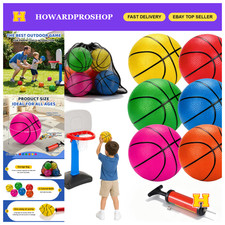6 Pack Mini Basketballs - 6 Inch Inflatable Basketball Set with Pump, Fun Sports