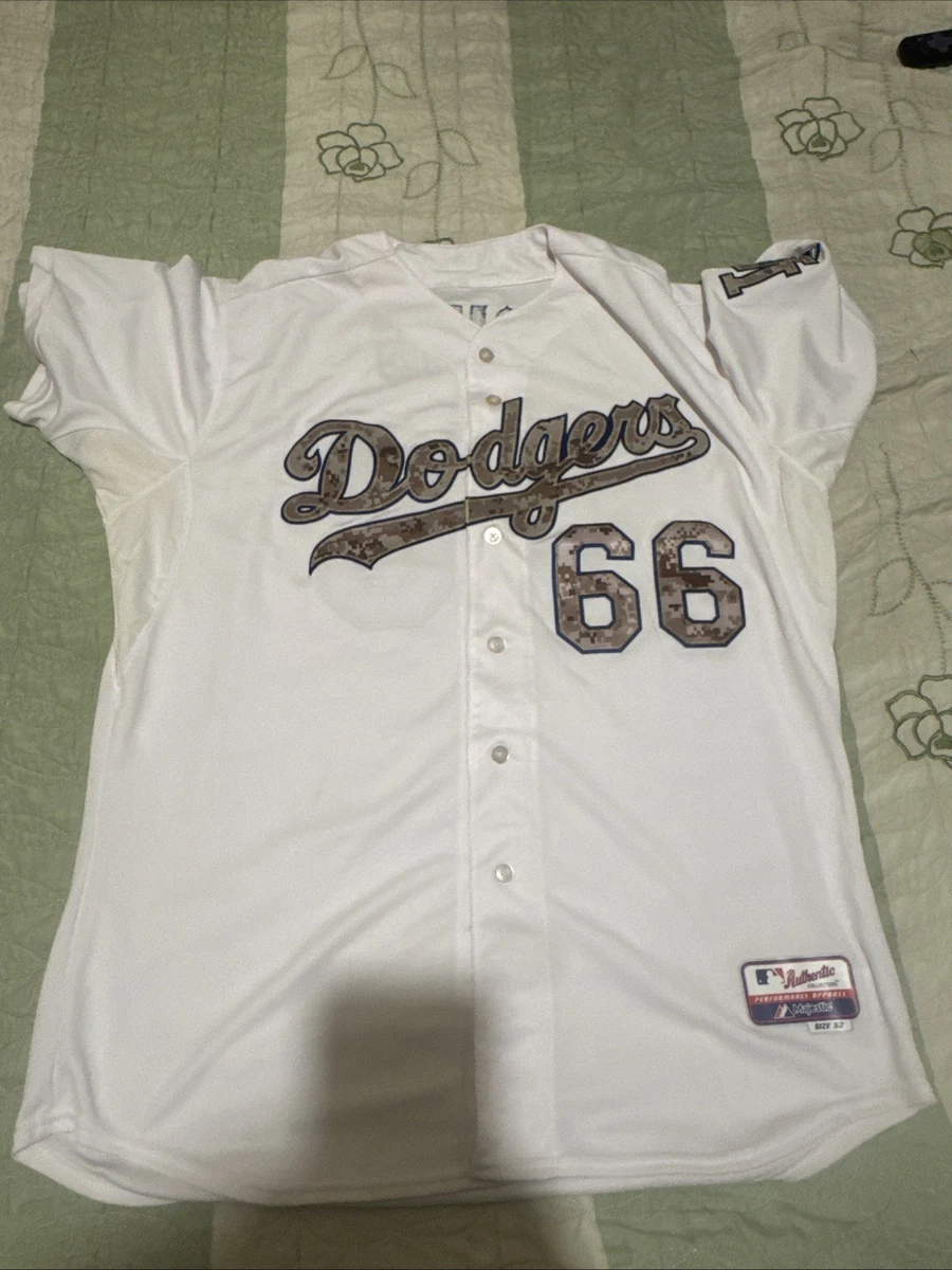 LA Dodgers Jersey Youth XL Puig #66 Majestic Genuine Embroidered