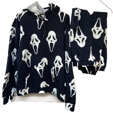 Scream Ghost Face Dumbgood Sudadera con Capucha (XL) Pantalones de Sudadera (L) Conjunto Disfraz de Halloween