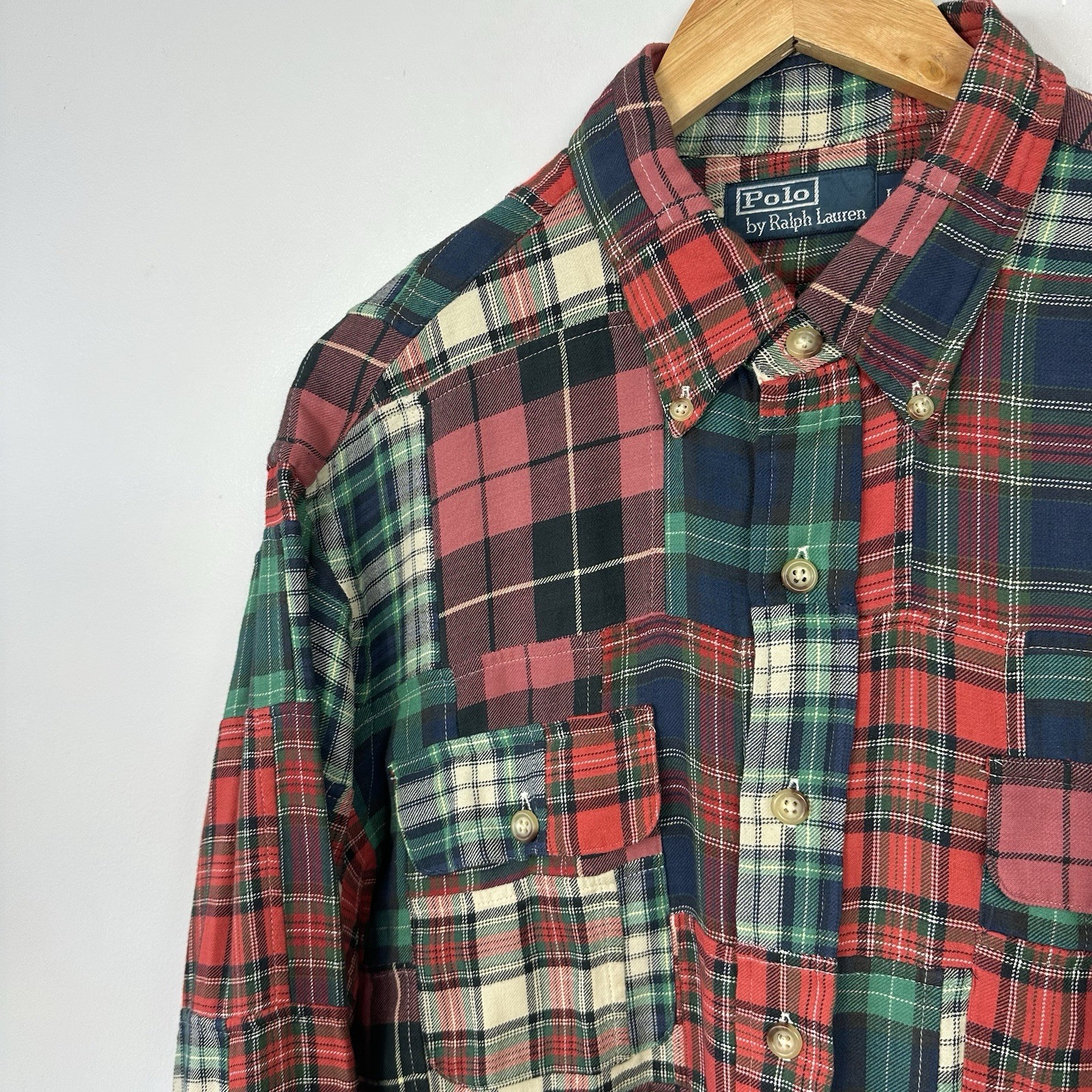 Polo Ralph Lauren Patchwork Flannel Overshirt Shi… - image 3
