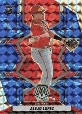2022 Panini Mosaic #260 Alejo Lopez Blue Camo Mosaic Cincinnati Reds