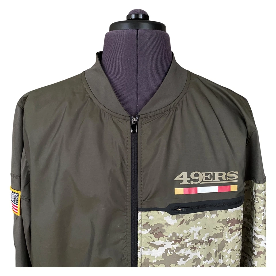Nike NFL Salute to Heroes San Fransicsco 49ers Anorak Pullover Camo Mens XL MINT - Image 2 of 4