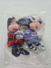 Disney NUTCRACKER MICKEY AND SUGAR PLUM MINNIE Bean Bag Plush Christmas In Bag