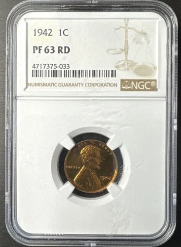 1942 PROOF Lincoln Cent, NGC PF63RD