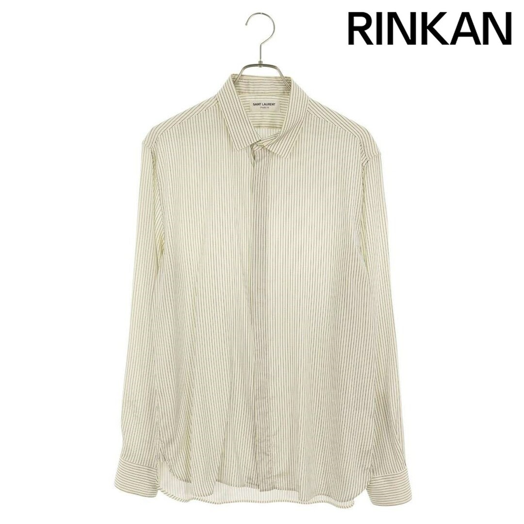 Saint Laurent Paris 646850 Y1F02 camicia uomo manica lunga seta righe 39 usata cc