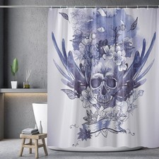 Skeleton shower curtain waterproof bathroom decoration us new