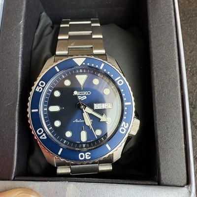 Seiko 5 Sports Automatik Uhr SRPD51K1 blaues Blatt - sehr gepflegt mit OVP 