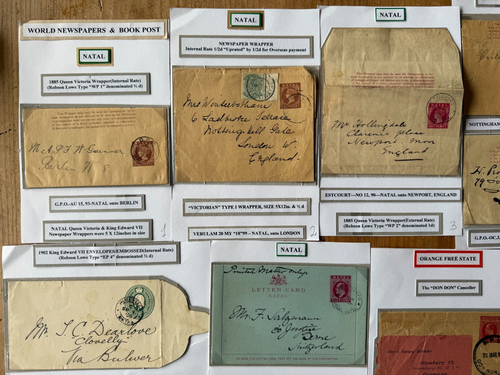 SOUTH AFRICAN PROVINCES - WRITTEN UP QV - EDVII POSTAL HISTORY x 15 WRAPPERS etc - Picture 2 of 5