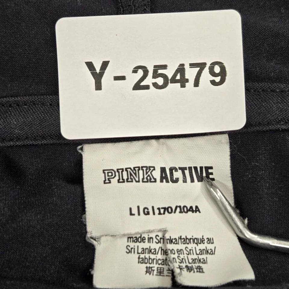 Victoria's Secret PINK Women Hoodie L Black Logo Activewear Long Sleeve - Image 2 of 4