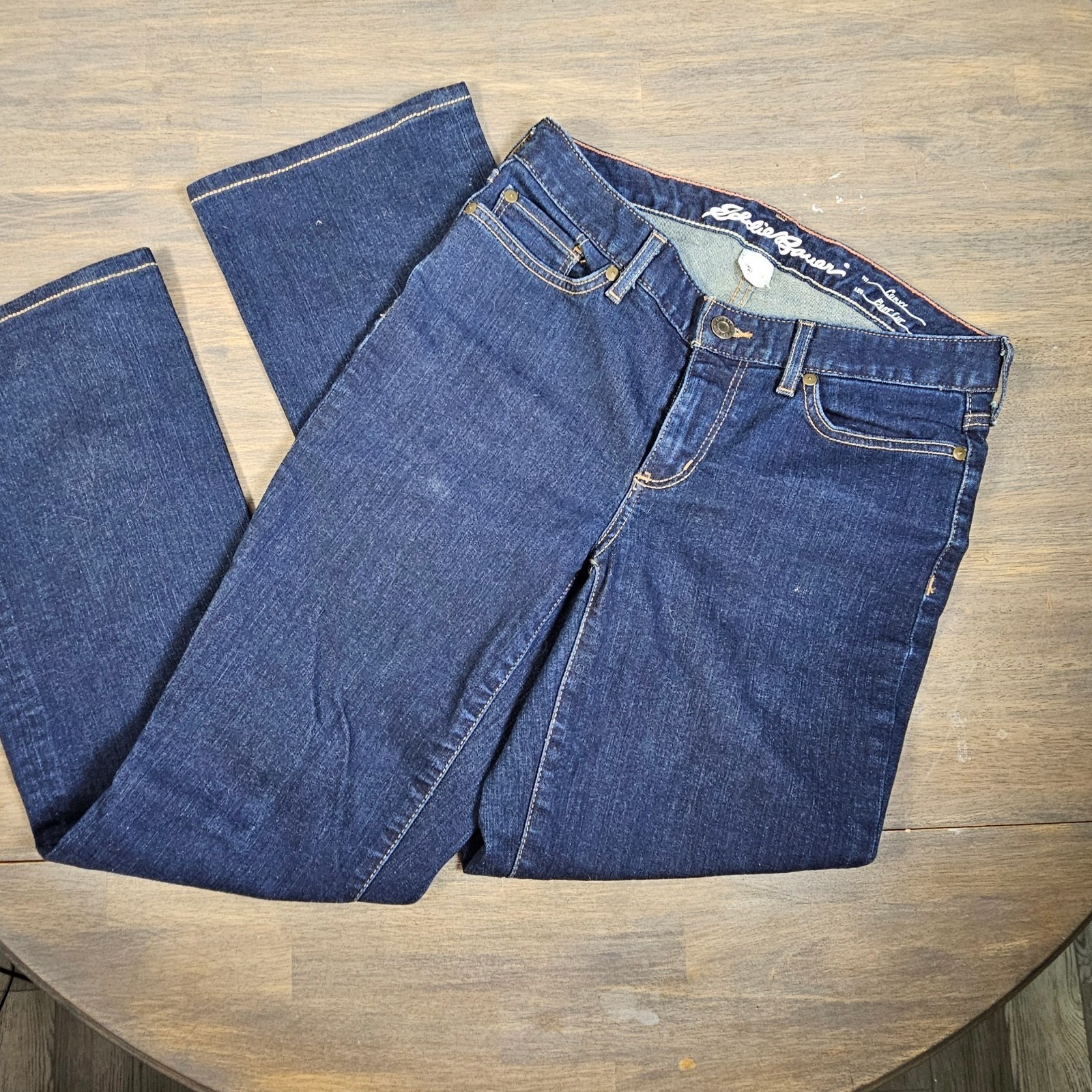 Eddie Bauer Curvy Bootcut Jeans Women’s 4 Low Rise 29.5” Inseam Stretch Denim