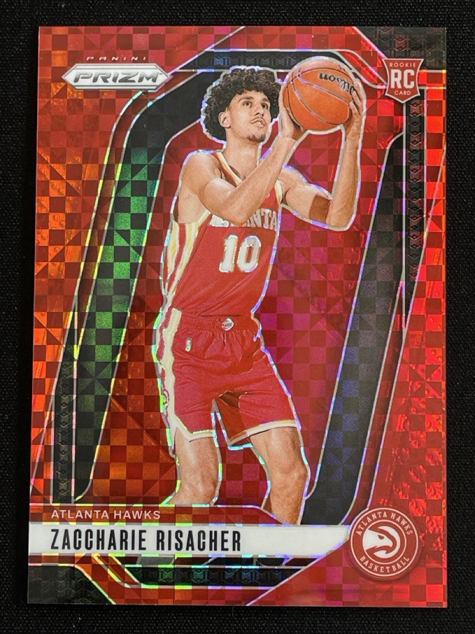 Zaccharie Risacher 2024-25 Panini Prizm Red Power Base /75 RC #265