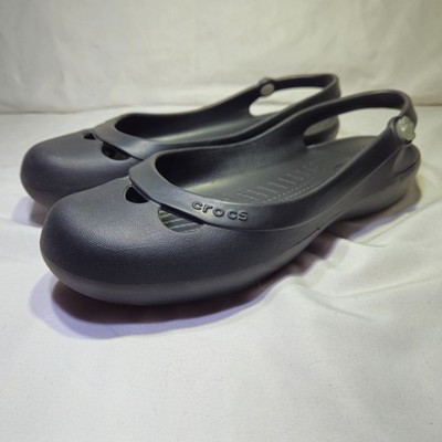 Crocs Kadee Shoes Womens 10 Black Ballet Flats Casual Comfort Slip On Summer