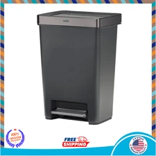 Rubbermaid Premier Series IV Step-On Trash Can for Home and Kitchen, 12.4 Gallon