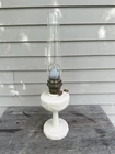 Aladdin Model B Alacite Lincoln Drape Milk Glass Kerosene Oil Lamp Vintage