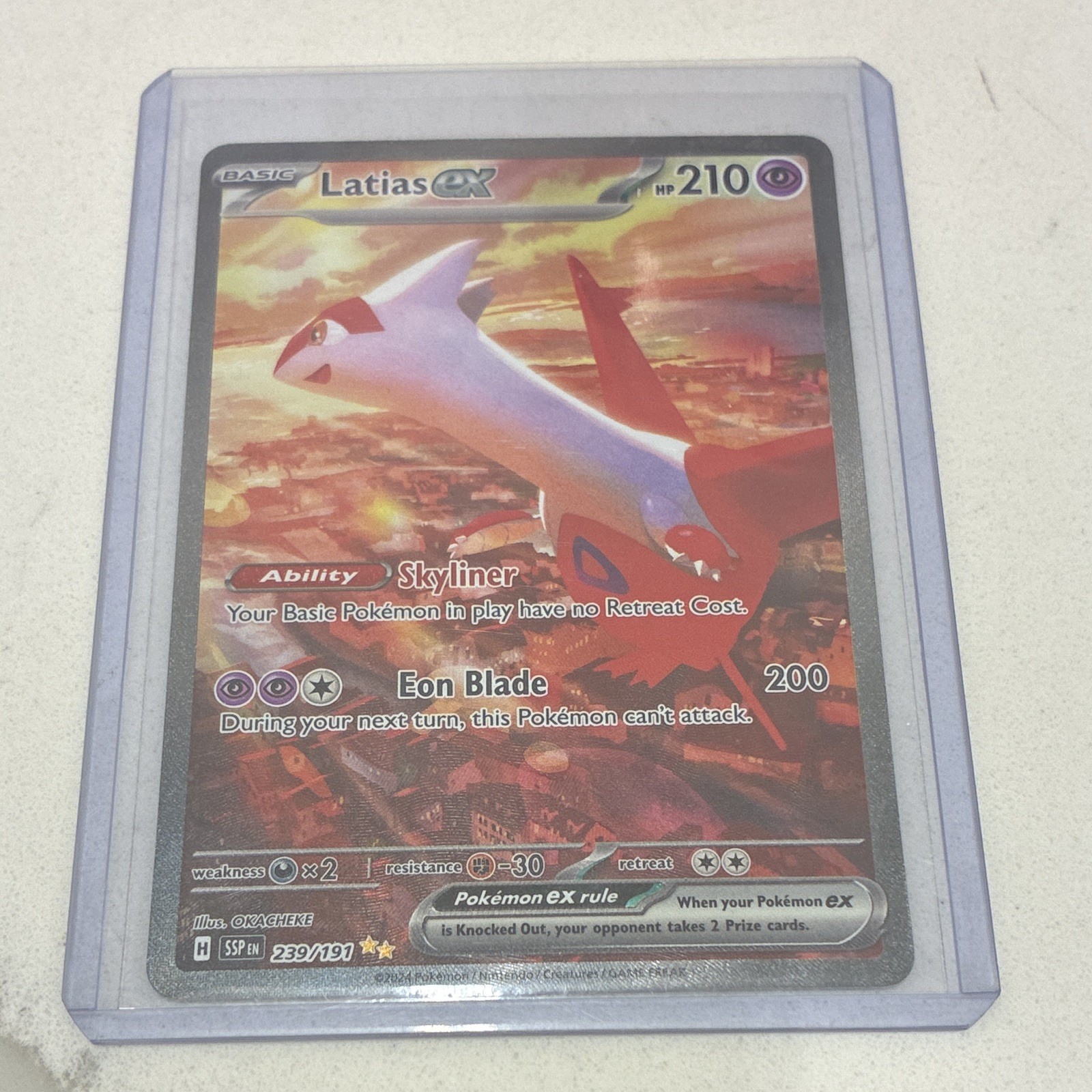 Pokemon Company Latias ex 239/191 Surging Sparks SV08 Full Art Ultra Rare Holo