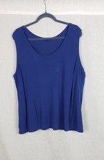 Eileen Fisher Tank Top Womens 3X Blue 100% Silk Sleeveless Blouse Casual Work