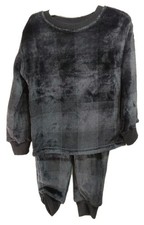 Boys Cat  Jack XS 4/5 Black Plaid 2 Piece Fleece Pajama