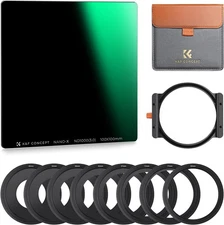 K&F Concept 100x100mm ND Filter Kit ND1000 + 1x Filter Holder + 8x Filter Rings