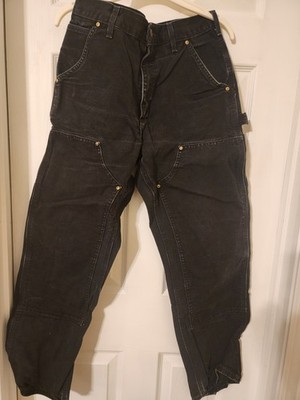Vintage Carhartt Double Knee Pants 30x30 Black B01 BLK Faded