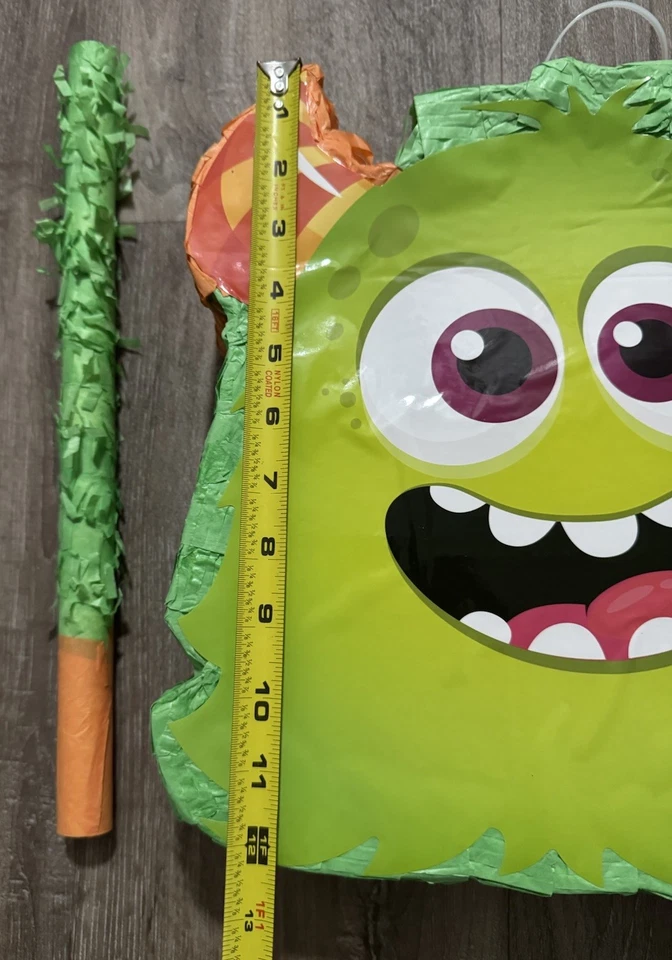 Monster Truck verde y púrpura piñata coche piñata con palo y venda para Foto 4 de 4