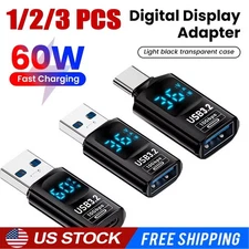 USB 3.2 Digital Display Adapter 10Gbps USB Male TO USB Female Converter For PC