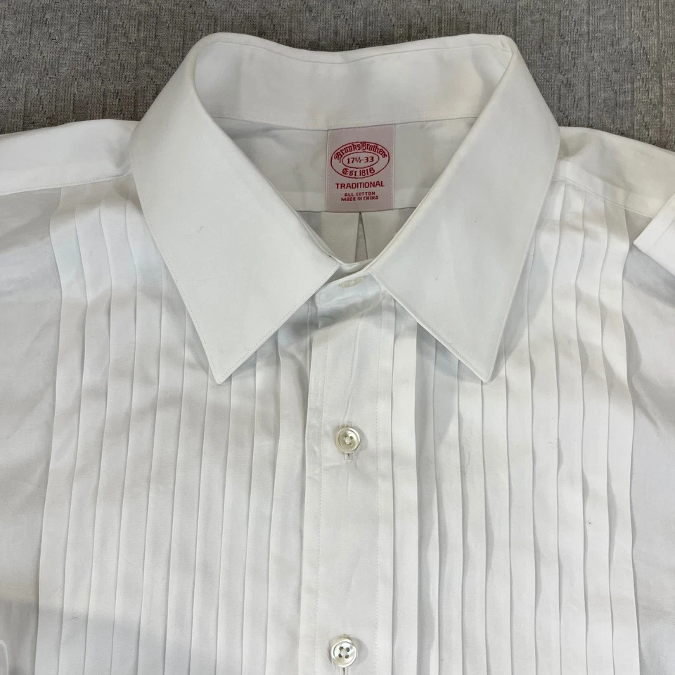 Camisa Esmoquin Brooks Brothers Blanca Plisada Hombres XXL Mangas Francesas Mangas Formales Foto 2 de 4