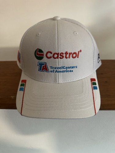 Neu mit Etikett RFK Racing Castrol Edge WEISS verstellbare Druckknopflasche MÜTZE KAPPE!