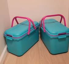 Eagle Craftstor Set of 2 Green Sewing Storage Organizer Craft Tote 90s Purple