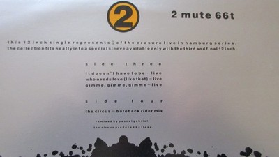 Erasure It Doesn't Have to Be LIVE 4-Track 12'' 1987 *EX/MINT* Part 2/3*